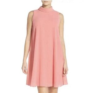 Vince Camuto Mock Neck A-line Sheath Dress Coral Sz 4 Wedding Resort Easter